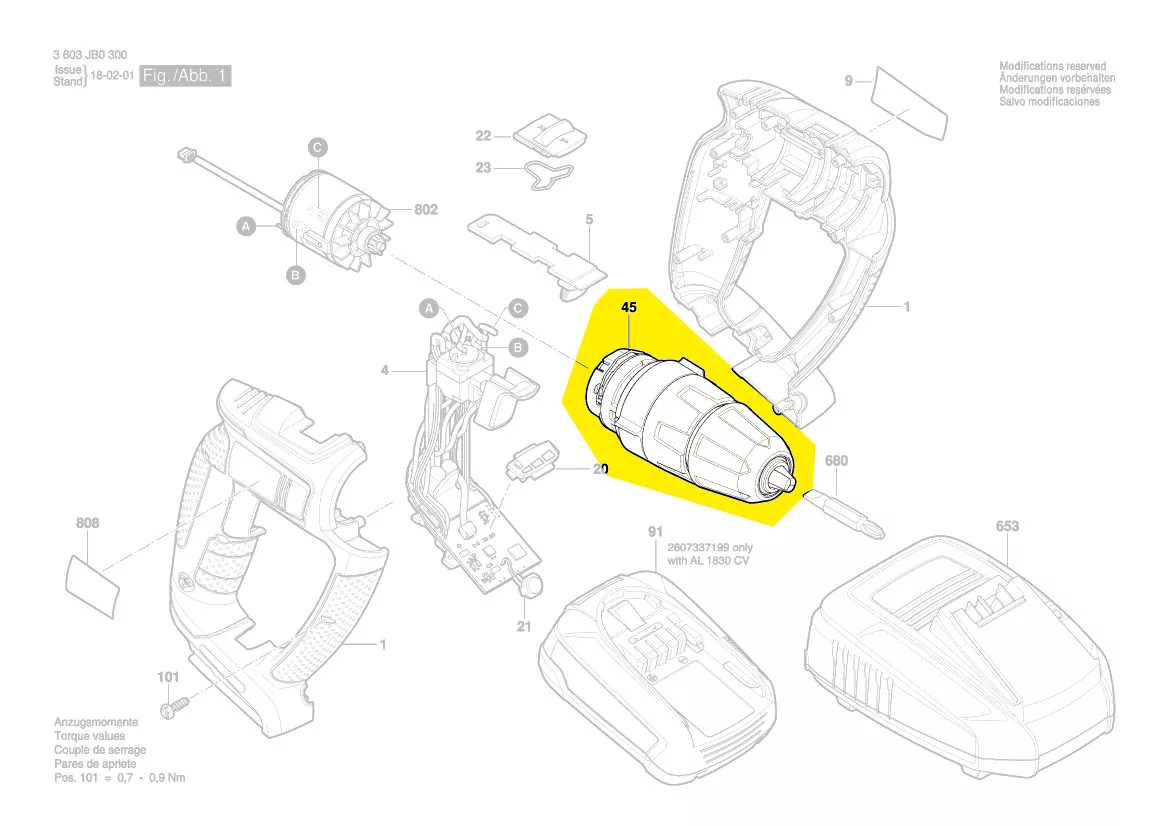 Mandrin à serrage rapide réf. 1 600 A00 4DR BOSCH